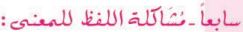 سابعا مشاكله اللفظ للمعنى